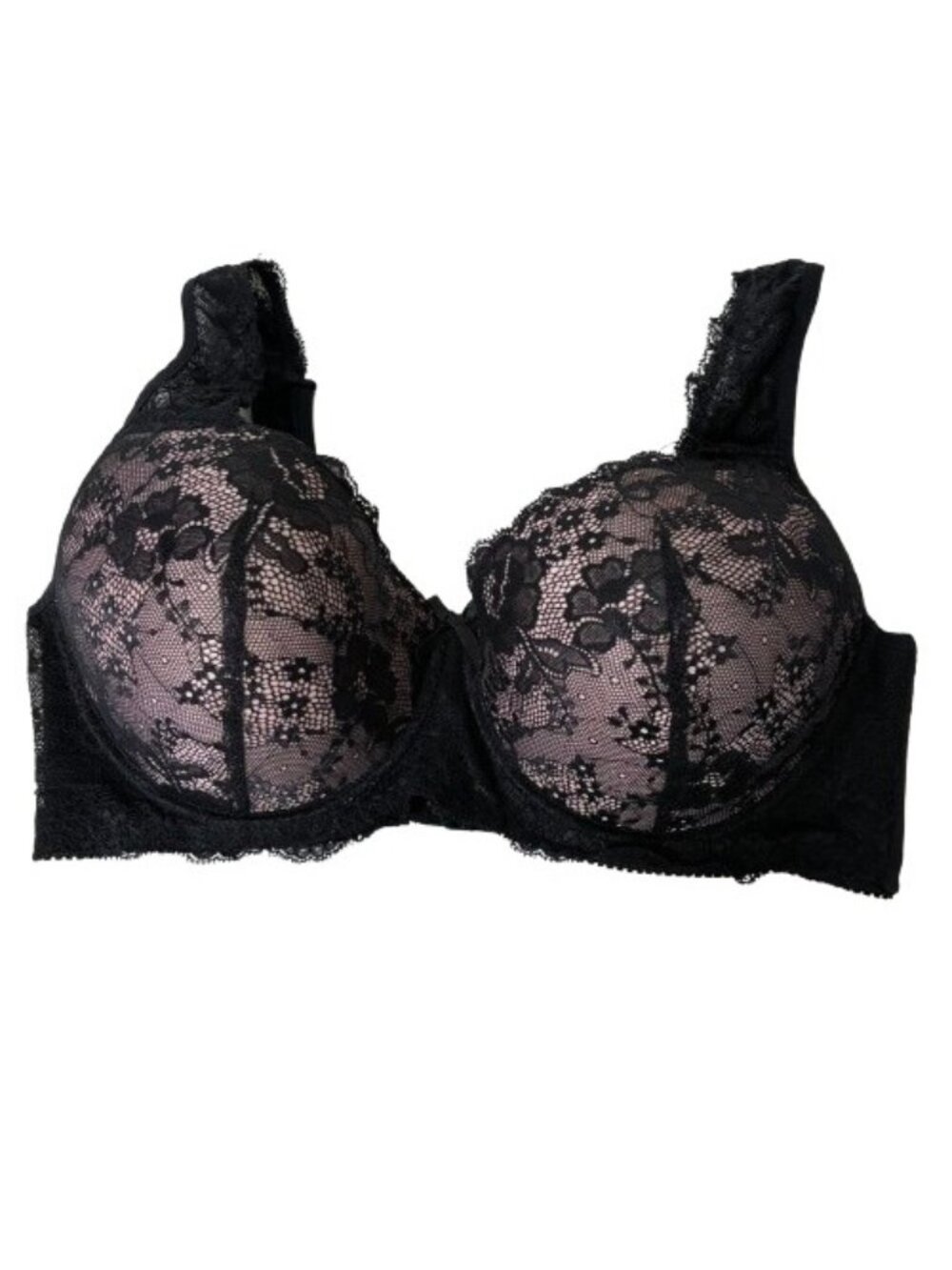 Prima Valentina Floral Lace Underwired Bra Black Sz 38DD